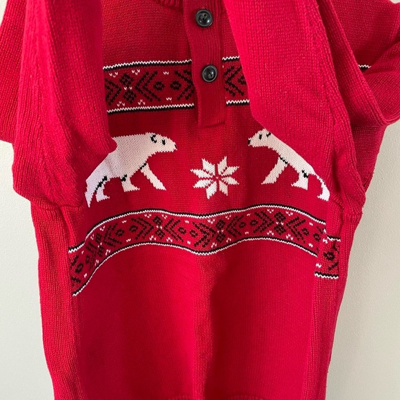 Chaps Vintage Red and White Christmas Polar Bear Sweater - Picture 5 of 8